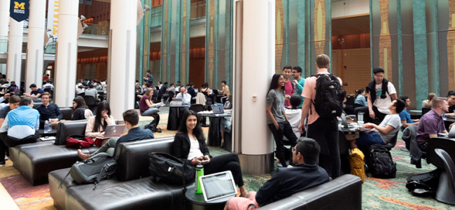 Students in the Wintergarden