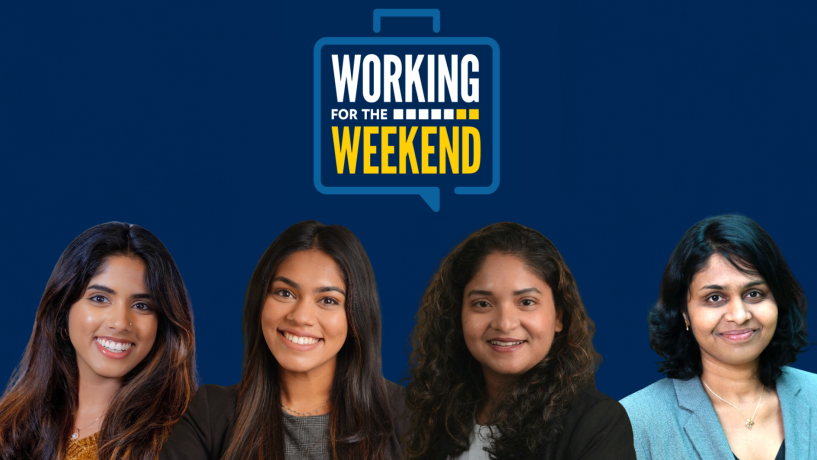 Two current Weekend MBA students and two Weekend MBA alums